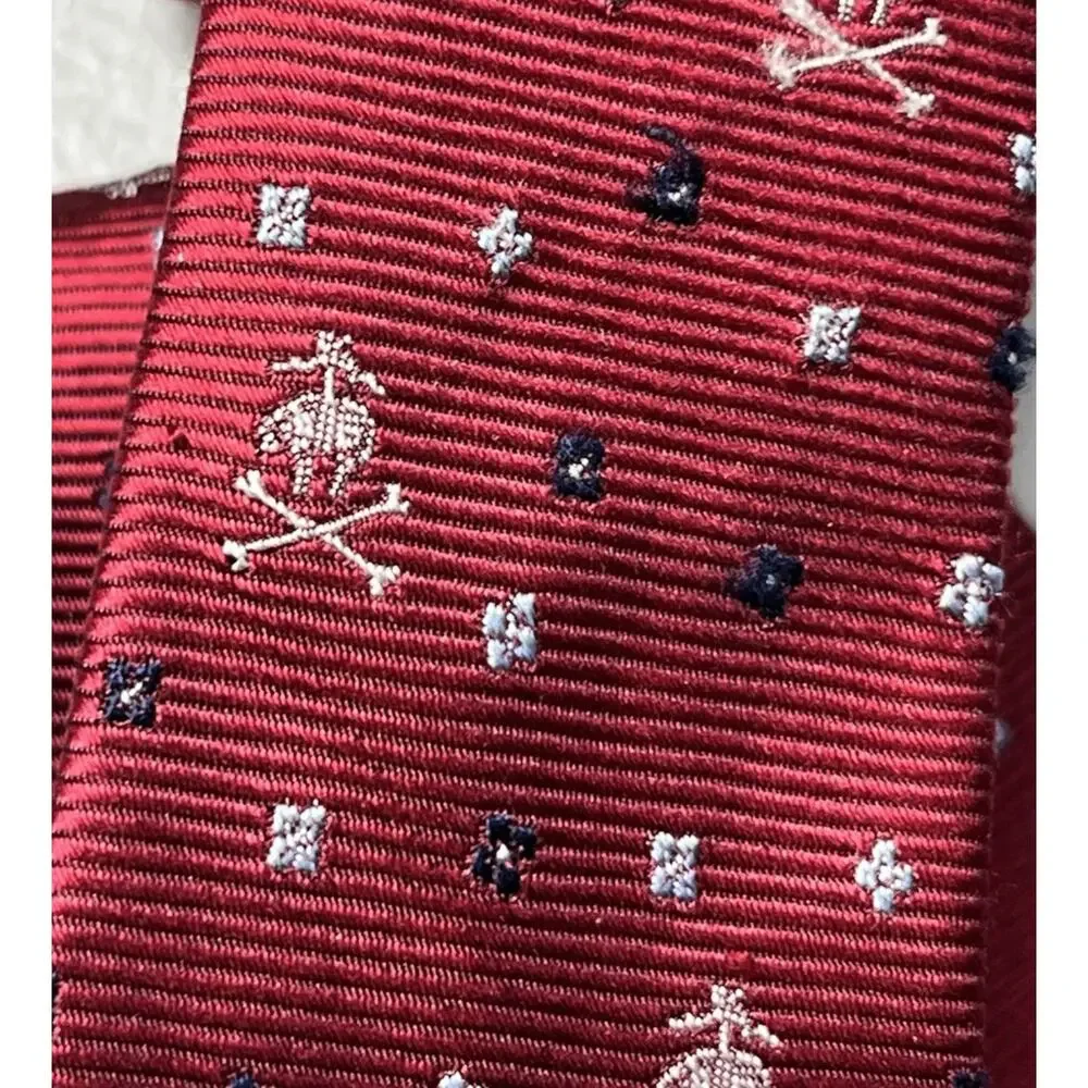 Brooks Brothers Silk Tie Red Flying Pig Logo Floral Mens Necktie 3 1/4